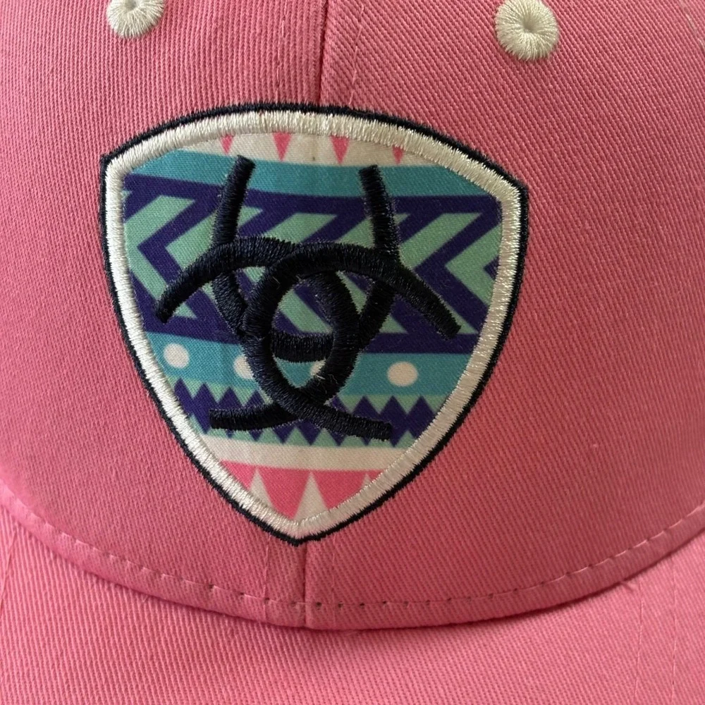 Ariat Youth Pink Aztec Print Baseball‎ Cap Girl's One Size